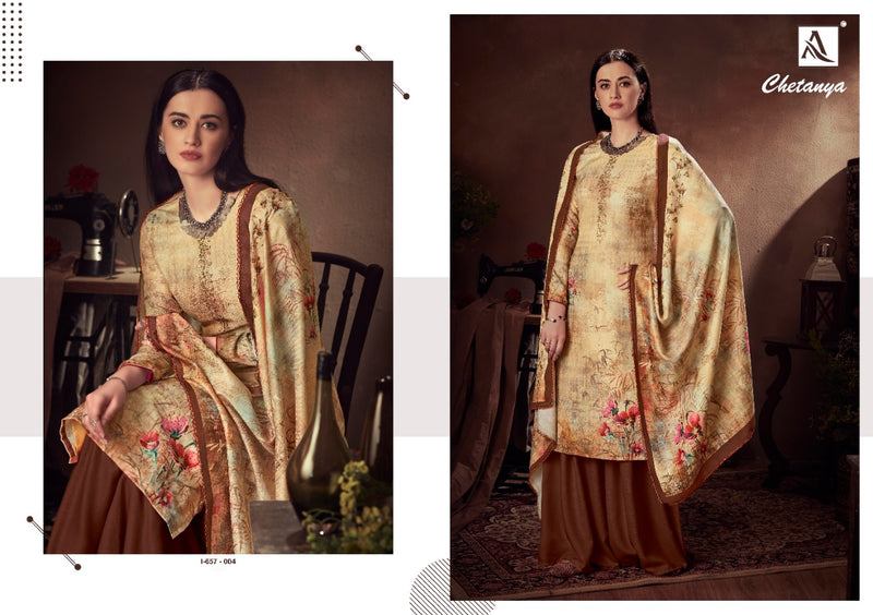 Alok Suit Chetanya Pure Wool Pasmina Digital Print Diginer Dimond Work Salwar Kameez