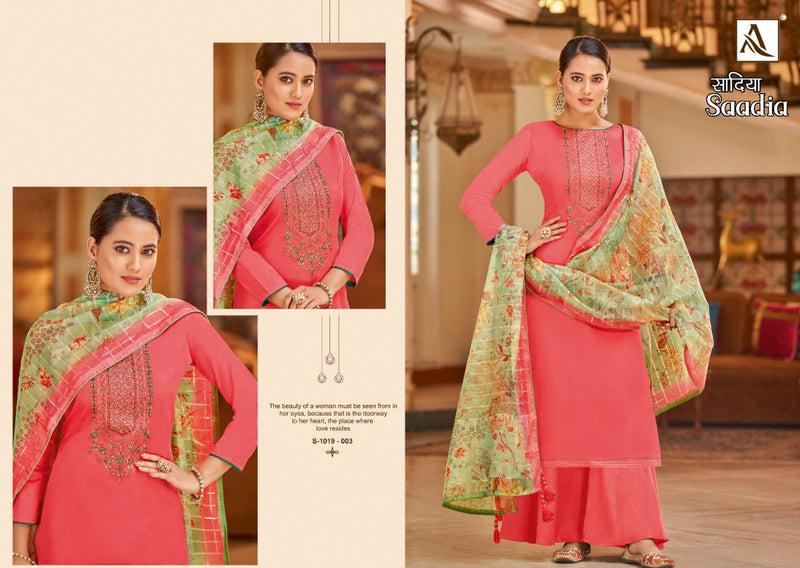 Alok Suit Sadiaa Jam Cotton Embroidery Work Stylish Designer Party Wear salwar Suit