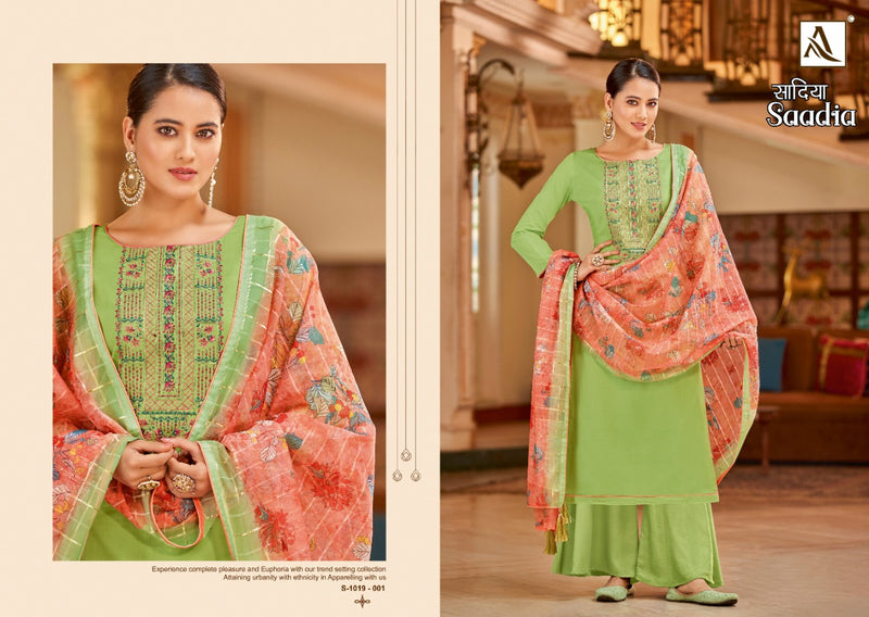 Alok Suit Sadiaa Jam Cotton Embroidery Work Stylish Designer Party Wear salwar Suit