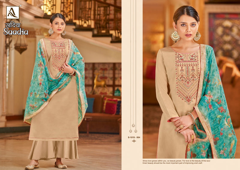 Alok Suit Sadiaa Jam Cotton Embroidery Work Stylish Designer Party Wear salwar Suit