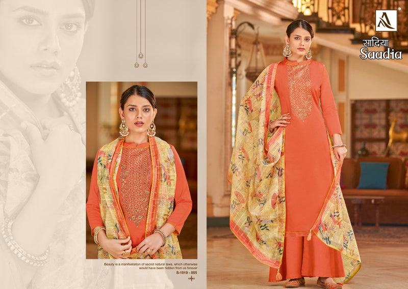 Alok Suit Sadiaa Jam Cotton Embroidery Work Stylish Designer Party Wear salwar Suit