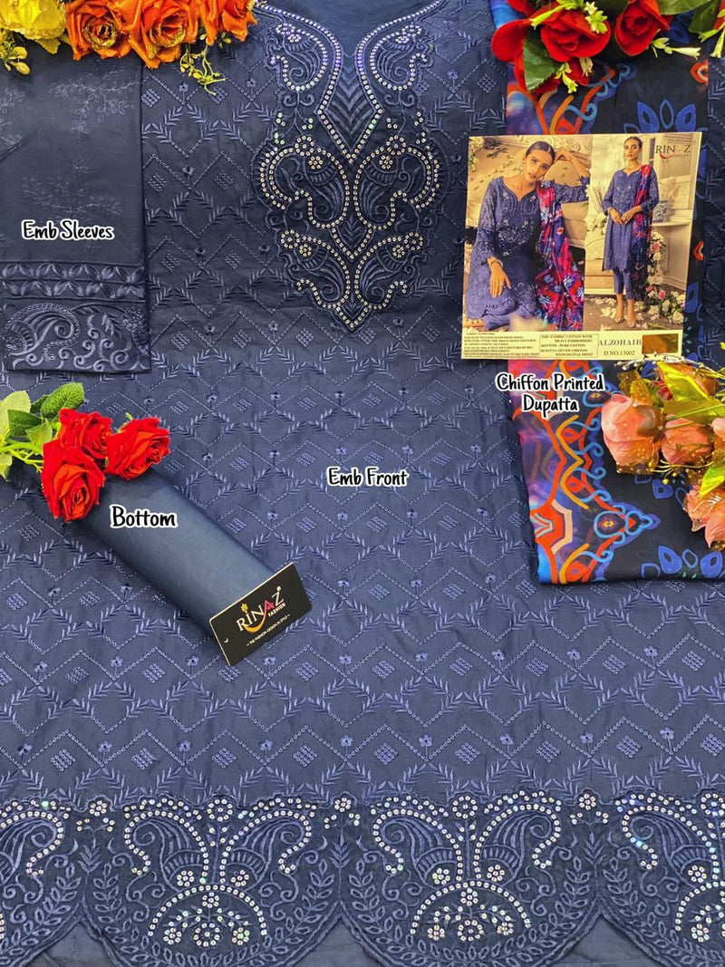 Rinaz Fashion Alzohab Cambric Cotton Fancy Salwar Suits
