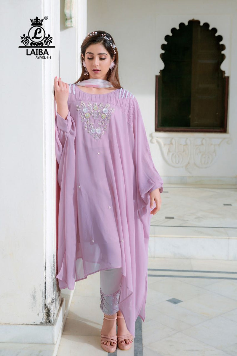 Laiba Am Vol 116 Georgette With Heavy Fancy Work Stylish Designer Beautiful Fancy Kurti