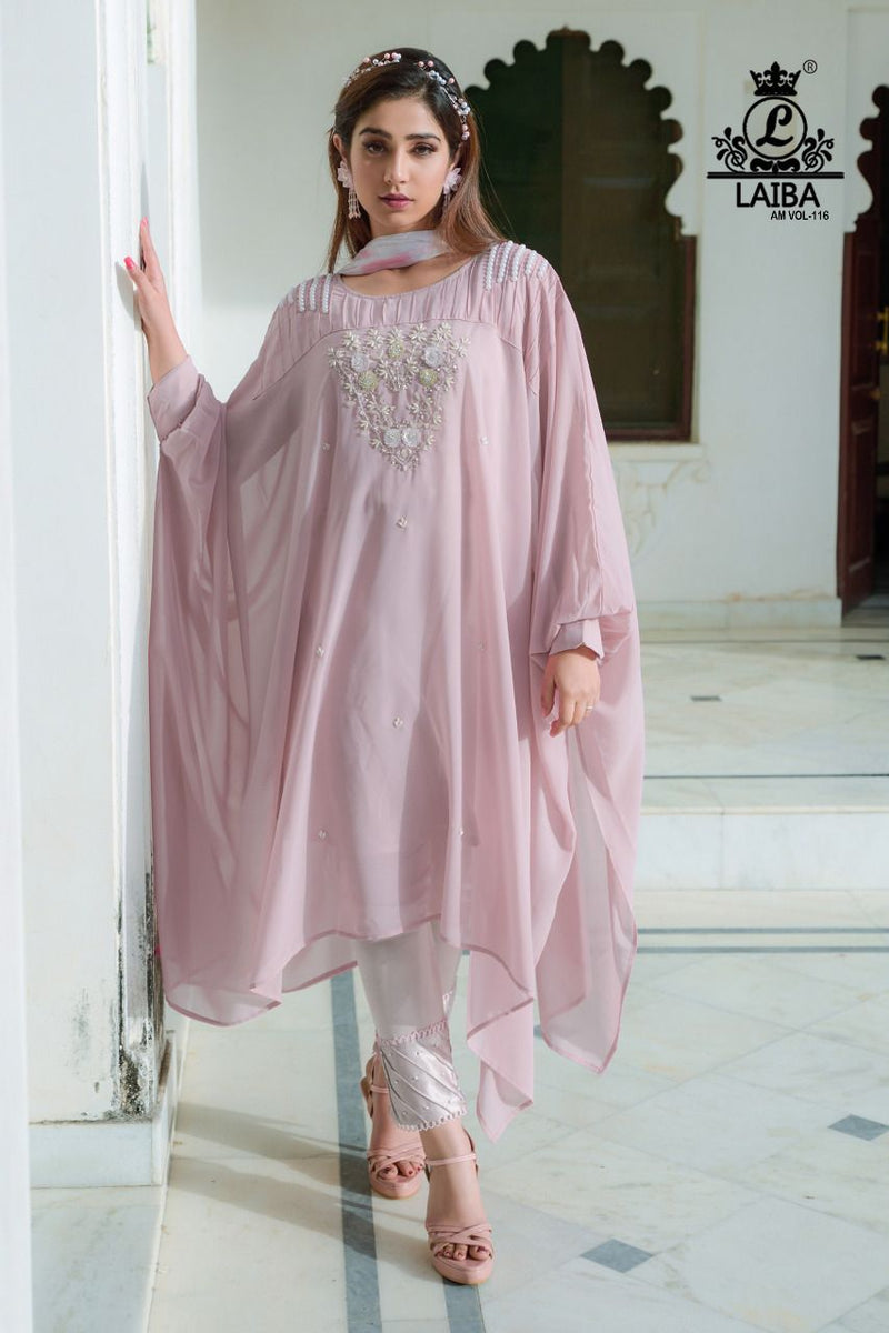 Laiba Am Vol 116 Georgette With Heavy Fancy Work Stylish Designer Beautiful Fancy Kurti