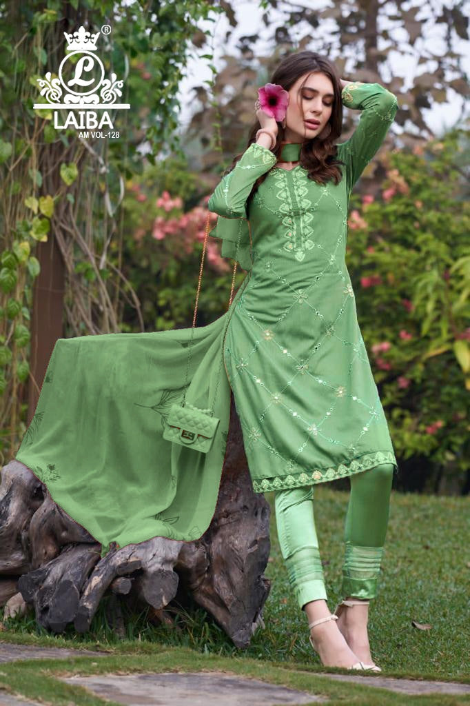 Laiba Am Vol 128 Georgette With Embroidery Work Stylish Designer Fancy Kurti
