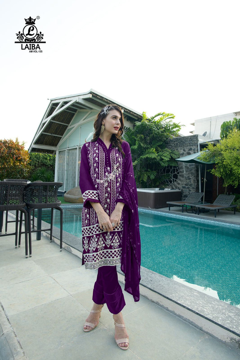 Laiba Am Vol 135 Georgette With Embroidery Work Stylish Designer Beautiful Fancy Kurti