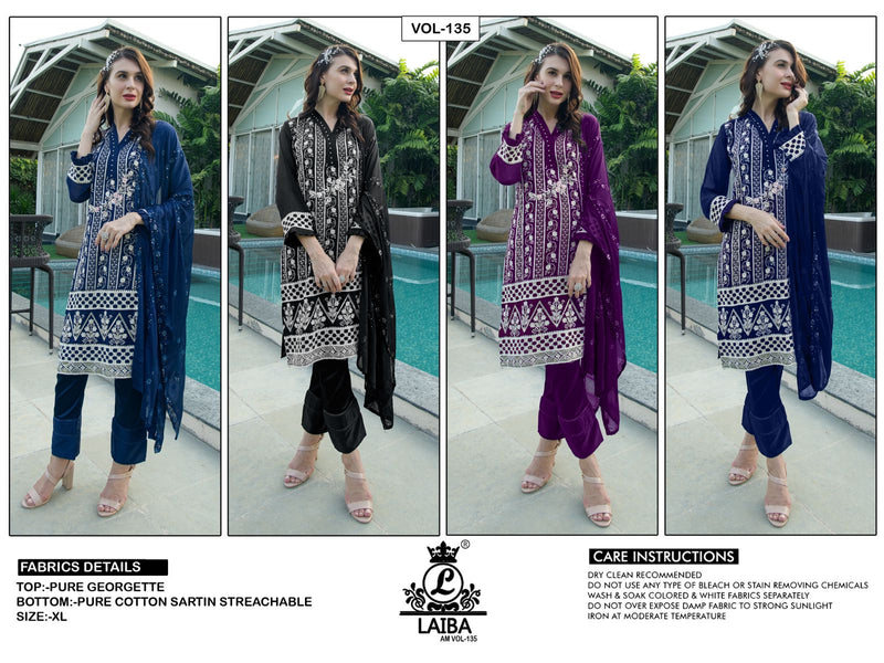 Laiba Am Vol 135 Georgette With Embroidery Work Stylish Designer Beautiful Fancy Kurti