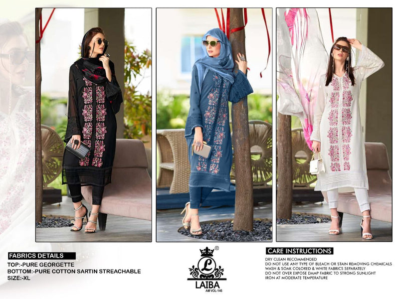 Laiba Am Vol 146 Georgette With Beautiful Embroidery Work Stylish Designer Festive Wear Fancy Kurti