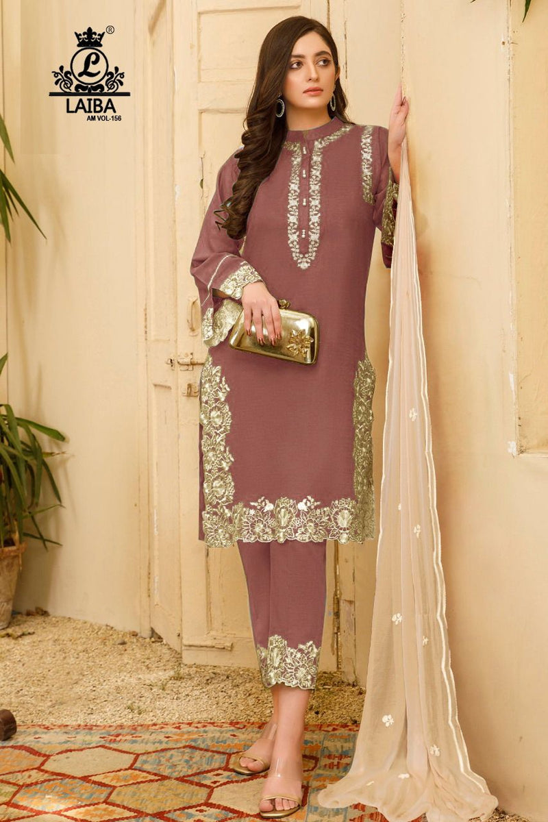 Laiba Am Vol 156 Georgette With Heavy Embroidery Work Stylish Designer Festive Wear Fancy Kurti