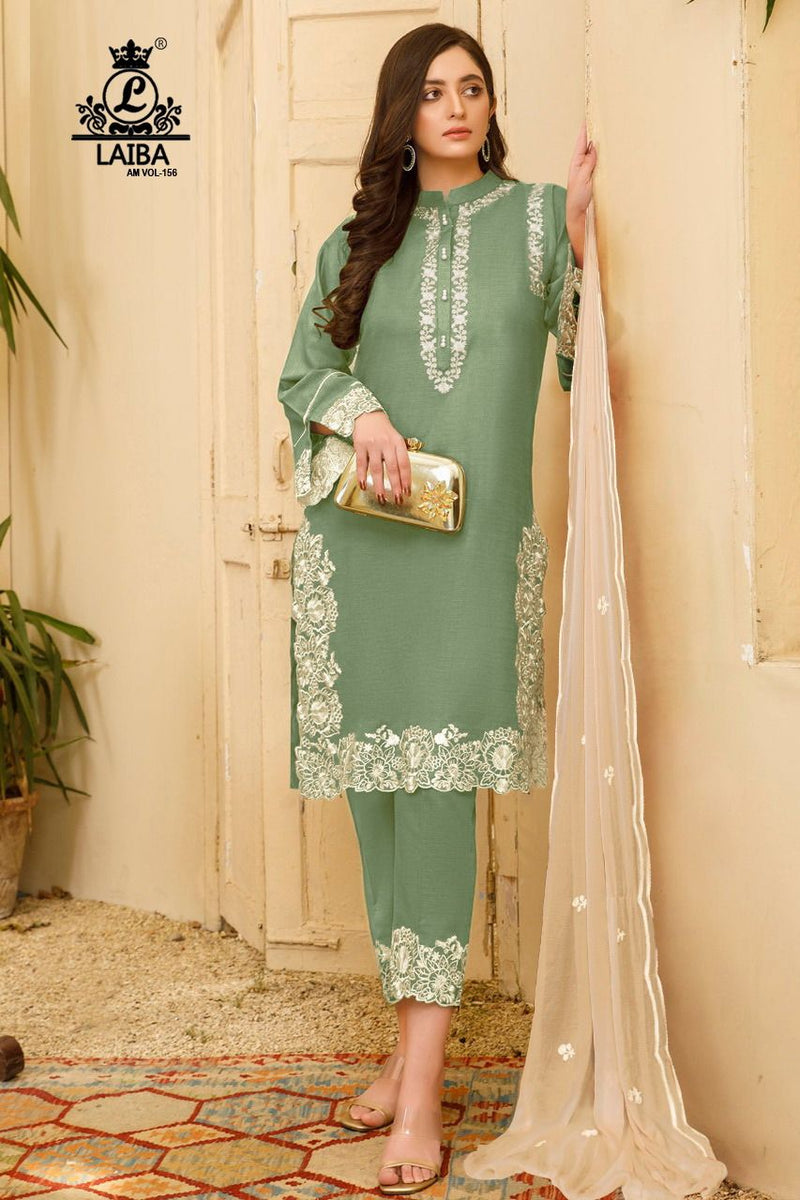 Laiba Am Vol 156 Georgette With Heavy Embroidery Work Stylish Designer Festive Wear Fancy Kurti