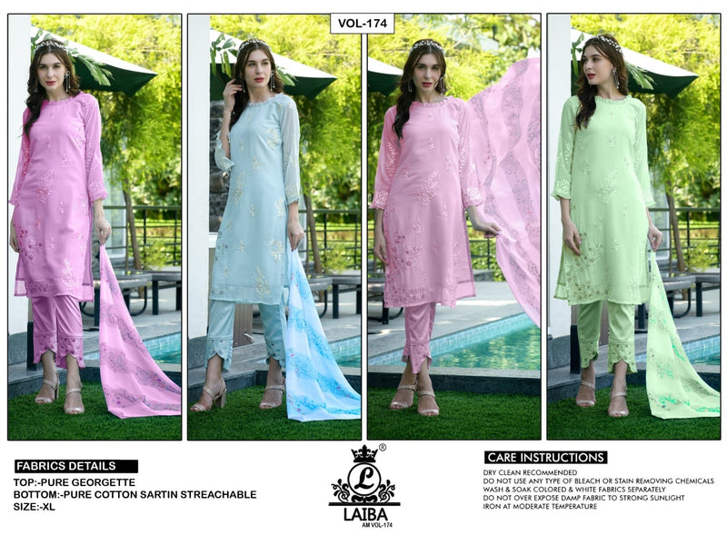 Laiba Dno Am Vol 174 Georgette With Heavy Beautiful Work Stylish Designer Fancy Party Wear Kurti
