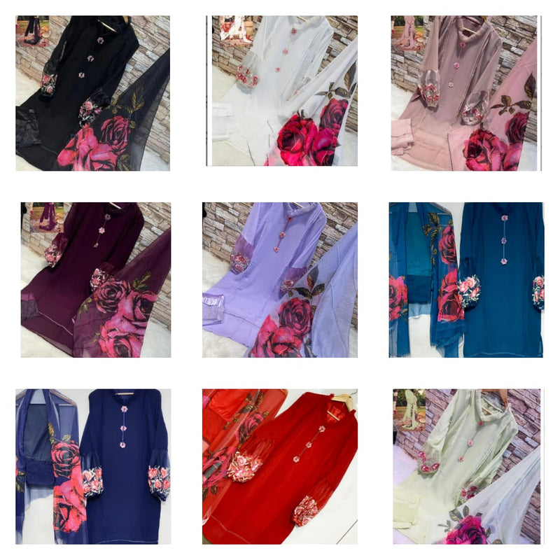 Laiba Am Vol 73 Georgette Beautiful Work Stylish Designer Party Wear Attractive Look Fancy Kurti