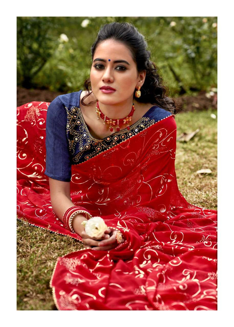 Kashvi Creation Amaira Fancy Party Wear Stylish Sarees With Gold Print
