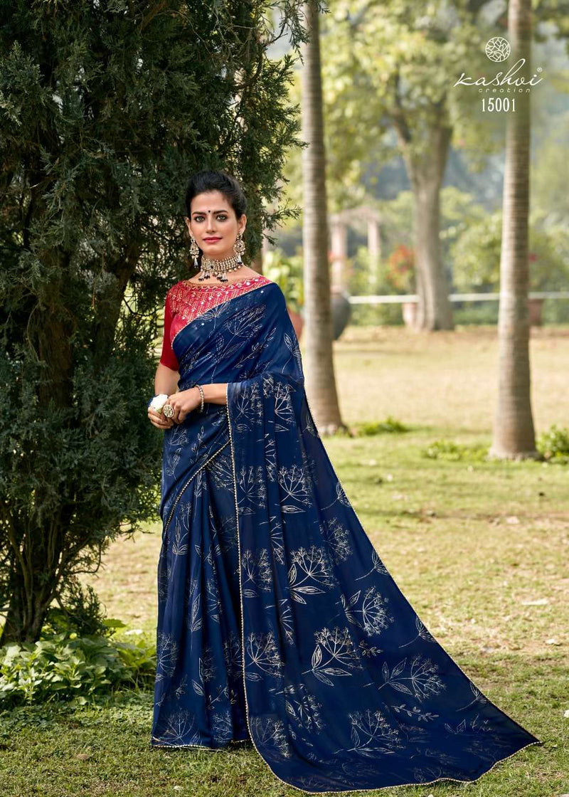 Kashvi Creation Amaira Fancy Party Wear Stylish Sarees With Gold Print