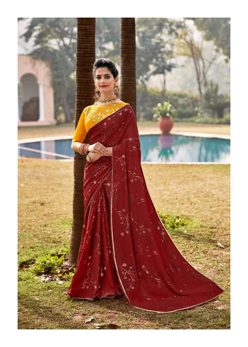 Kashvi Creation Amaira Fancy Party Wear Stylish Sarees With Gold Print