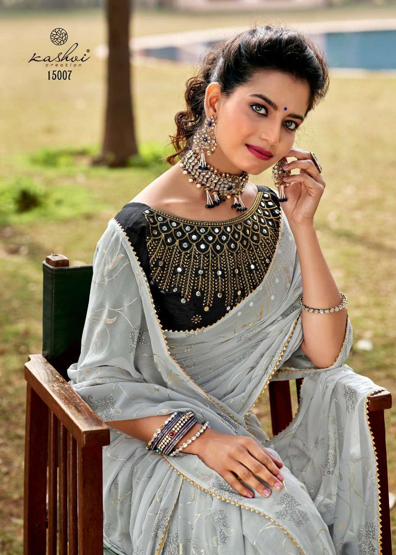 Kashvi Creation Amaira Fancy Party Wear Stylish Sarees With Gold Print