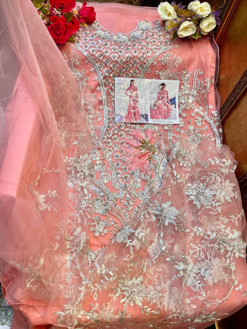 Zarqash Amalia Dn 2052 Butterfly Net With Heavy Embroidery Designer Sharara Salwar Suits