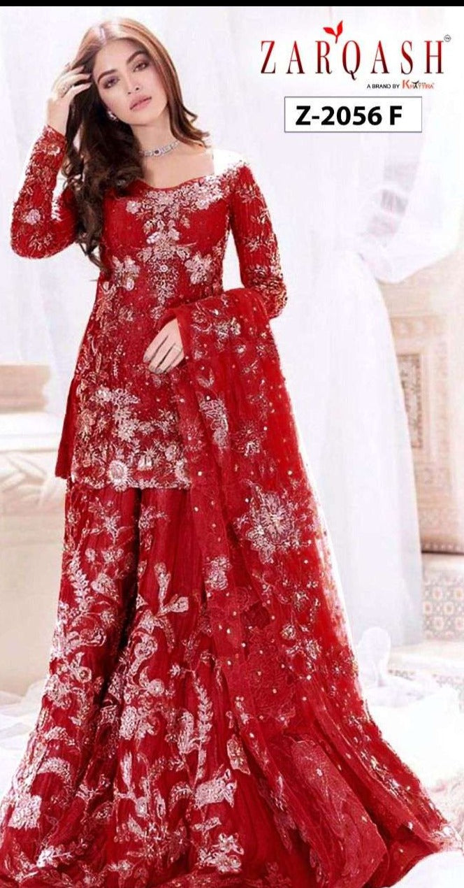 Zarqash Amalia Vol 3 Z 2056 Butterfly Net Pakistani Style Wedding Wear Designer Salwar Kameez