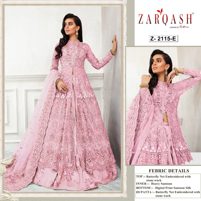 Zarqash Amalia Vol 4 Butterfly Net Heavy Embroidered Designer Pakistani Style Wedding Wear Salwar Suits