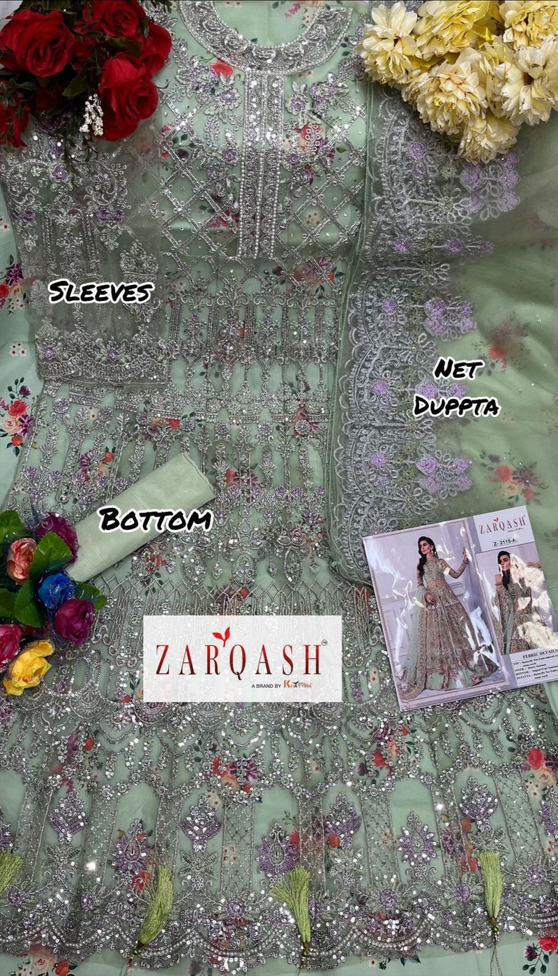 Zarqash Amalia Vol 4 Butterfly Net Heavy Embroidered Designer Pakistani Style Wedding Wear Salwar Suits