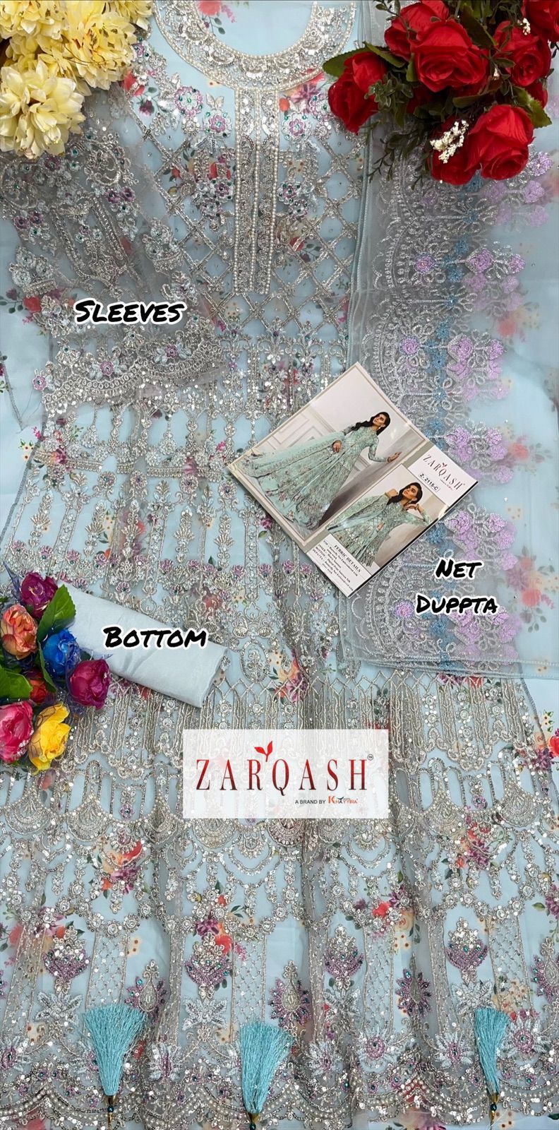 Zarqash Amalia Vol 4 Butterfly Net Heavy Embroidered Designer Pakistani Style Wedding Wear Salwar Suits