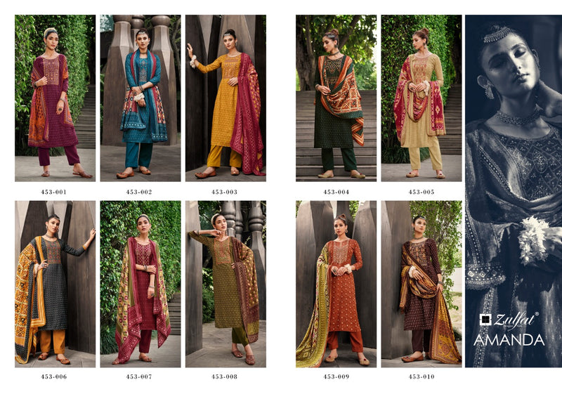 Zulfat Amanda Pashmina with Exclusive Embroidery Work Stylish Designer Casual Wear Salwar suit