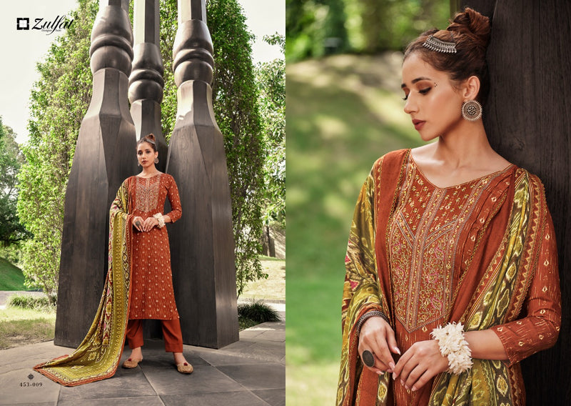 Zulfat Amanda Pashmina with Exclusive Embroidery Work Stylish Designer Casual Wear Salwar suit