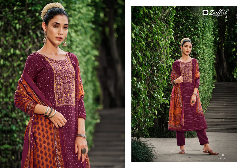 Zulfat Amanda Pashmina with Exclusive Embroidery Work Stylish Designer Casual Wear Salwar suit