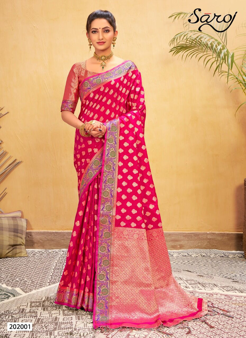 Saroj Amayra Lichi Silk With Viscose Fancy Stylish Beautiful  Party Wear Sarees With Butti Work