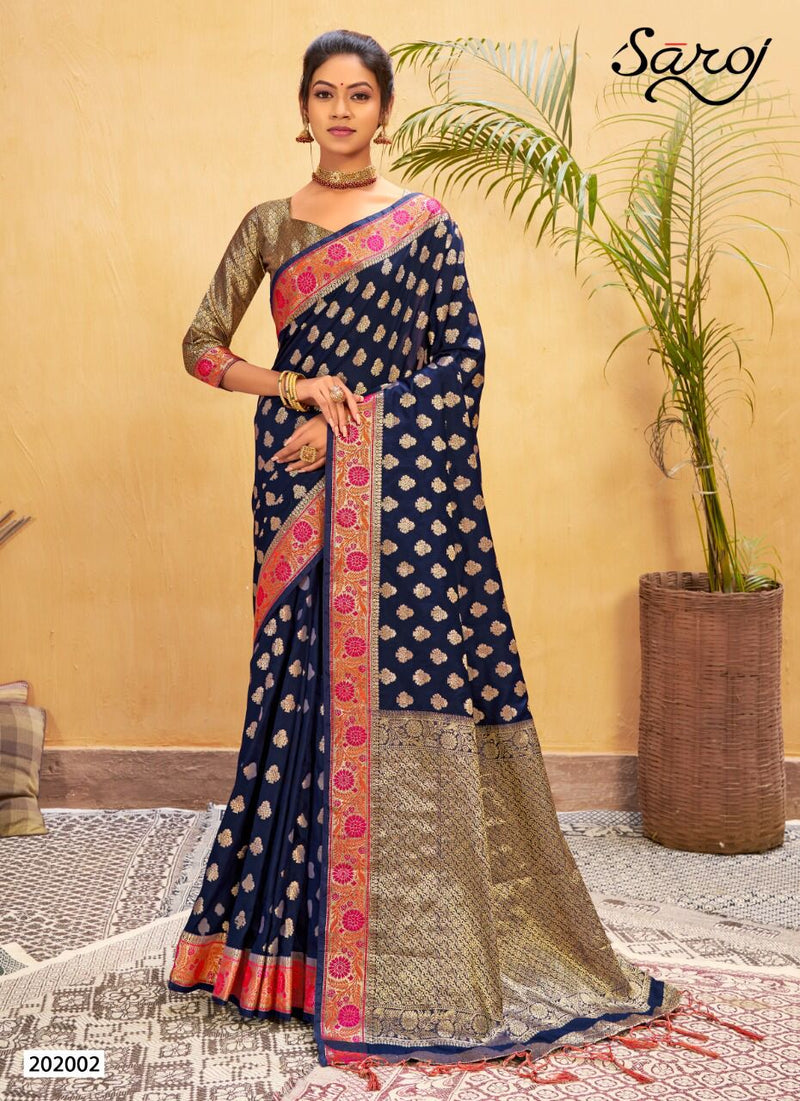 Saroj Amayra Lichi Silk With Viscose Fancy Stylish Beautiful  Party Wear Sarees With Butti Work