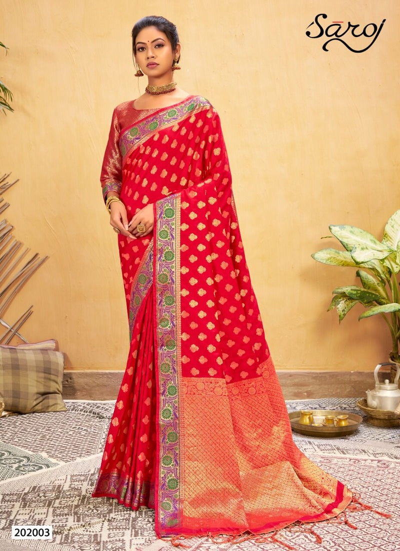 Saroj Amayra Lichi Silk With Viscose Fancy Stylish Beautiful  Party Wear Sarees With Butti Work