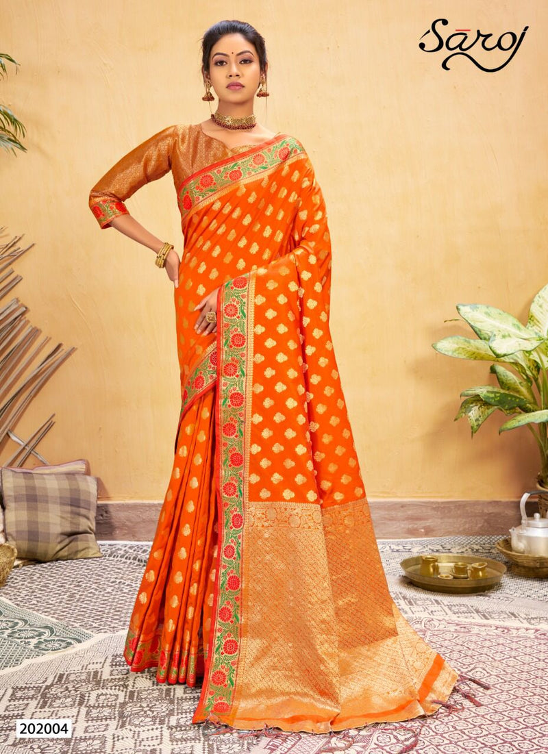 Saroj Amayra Lichi Silk With Viscose Fancy Stylish Beautiful  Party Wear Sarees With Butti Work