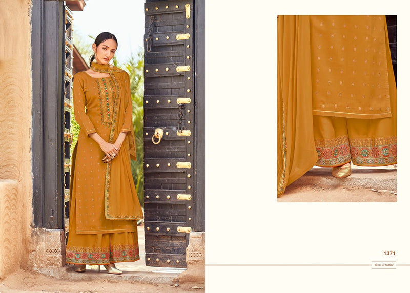 Rangoon Amber Jam Silk Print With Beautiful Embroidery Work Party Wear Designer Kurtis With Plazo & Dupatta
