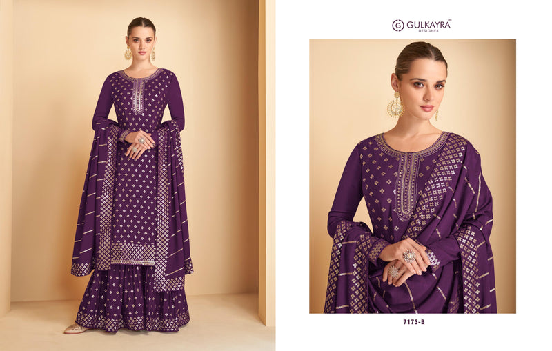 Gulkayra Designer Amber Chinon Heavy Embroidery Work Fancy Designer Partywear Salwar Kameez