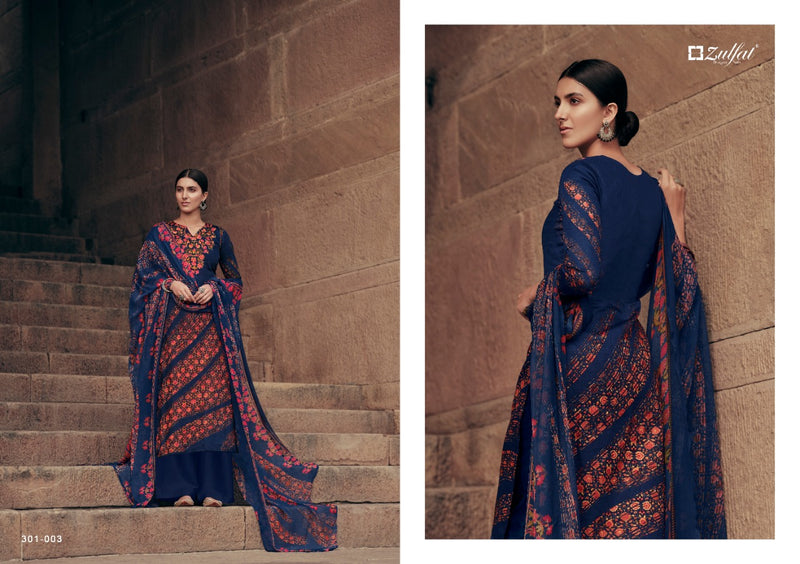 Zulfat Designer Suits Amira Pure Heavy Jam Cotton Digital Printed Designer Salwar Kameez