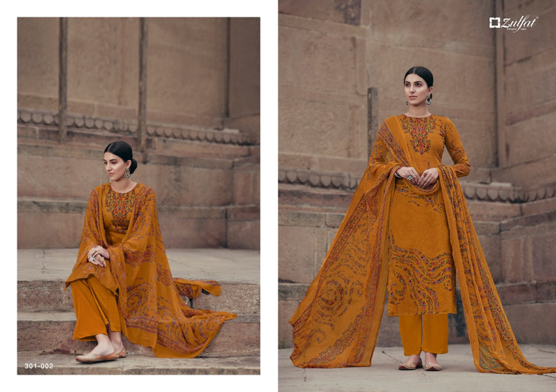 Zulfat Designer Suits Amira Pure Heavy Jam Cotton Digital Printed Designer Salwar Kameez