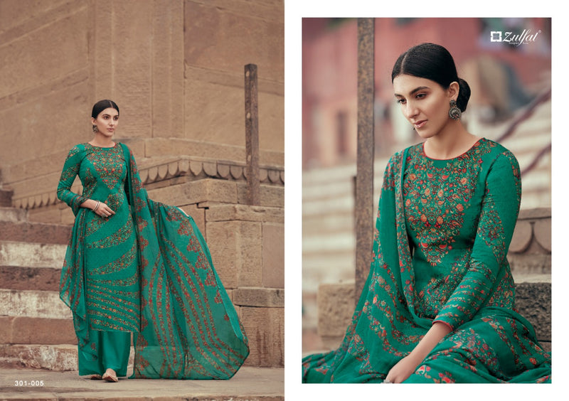 Zulfat Designer Suits Amira Pure Heavy Jam Cotton Digital Printed Designer Salwar Kameez