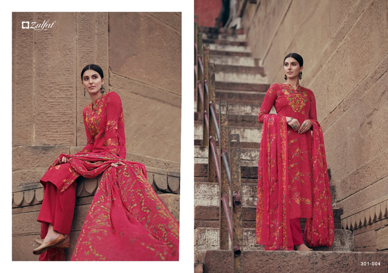 Zulfat Designer Suits Amira Pure Heavy Jam Cotton Digital Printed Designer Salwar Kameez
