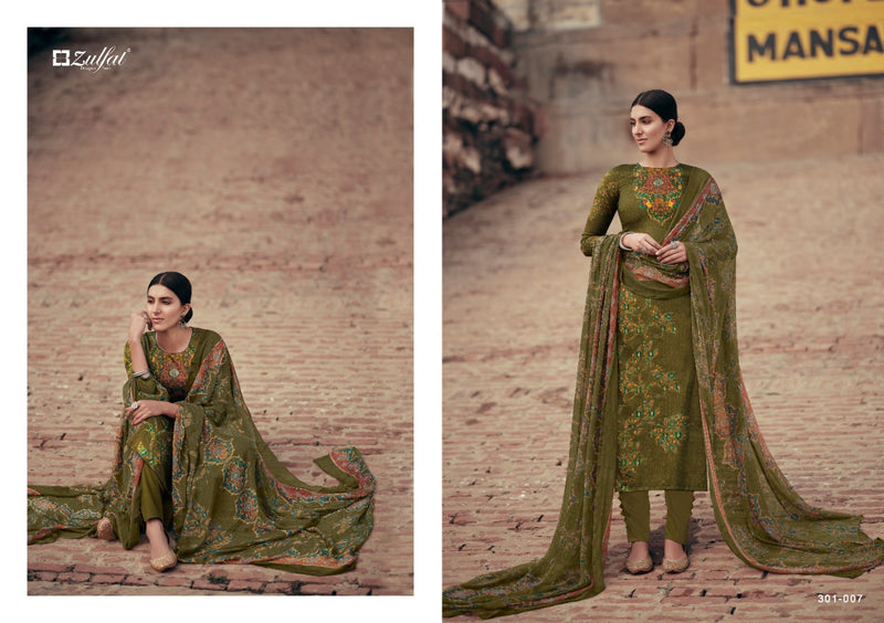 Zulfat Designer Suits Amira Pure Heavy Jam Cotton Digital Printed Designer Salwar Kameez