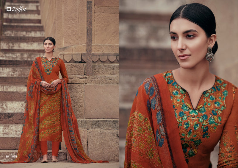 Zulfat Designer Suits Amira Pure Heavy Jam Cotton Digital Printed Designer Salwar Kameez