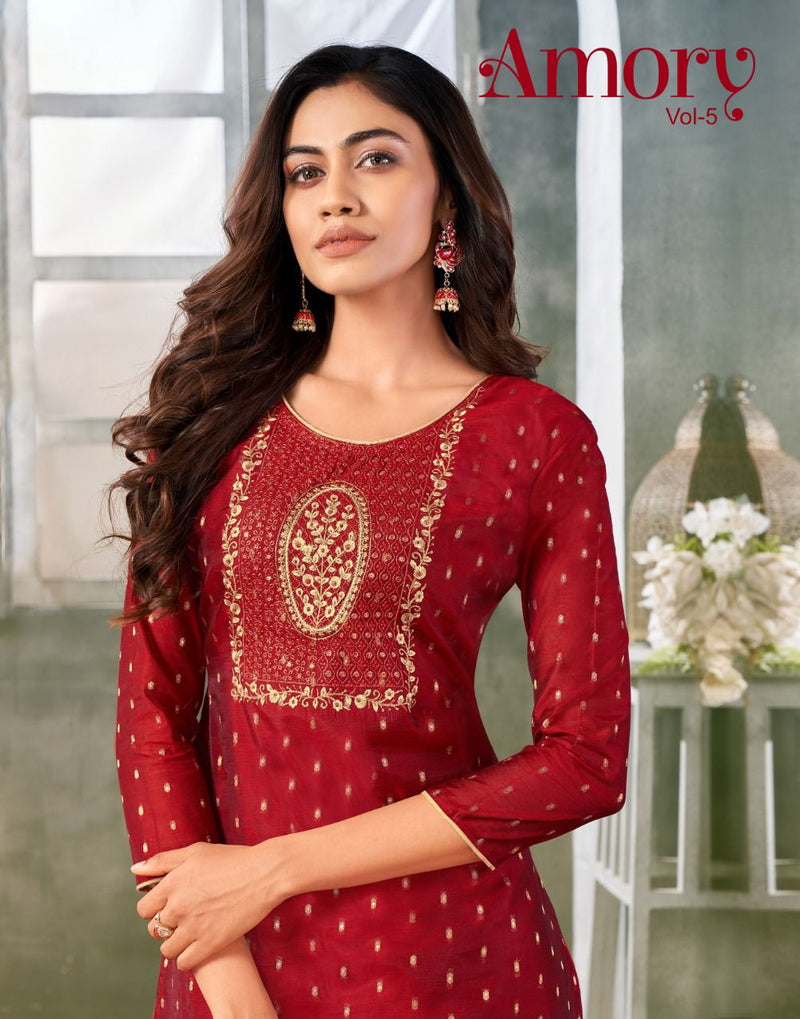 Kapil Trendz Amory Vol 5 Modal Silk Designer Festive Wear Kurtis