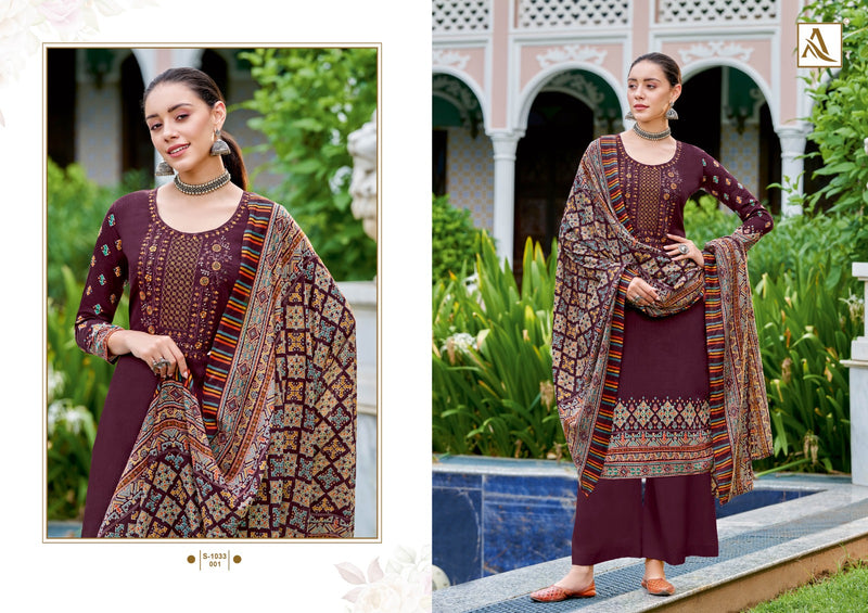 Alok Suits Anaisha Jam Cotton Digital Print Fancy Embroidery Sawrovski Diamond Work Stylish Designer Partywear Salwar Suit