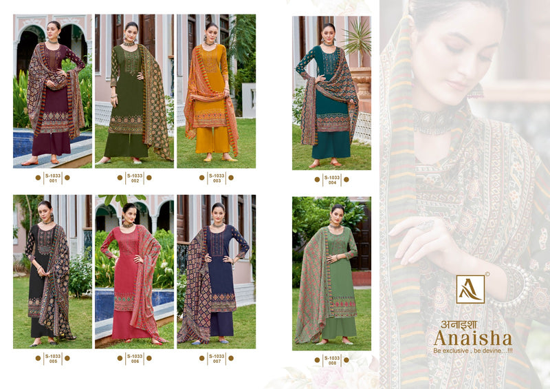 Alok Suits Anaisha Jam Cotton Digital Print Fancy Embroidery Sawrovski Diamond Work Stylish Designer Partywear Salwar Suit