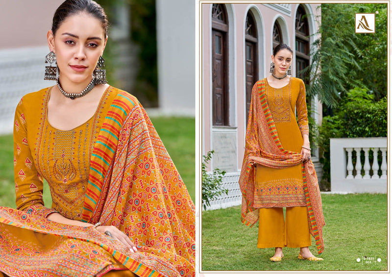 Alok Suits Anaisha Jam Cotton Digital Print Fancy Embroidery Sawrovski Diamond Work Stylish Designer Partywear Salwar Suit