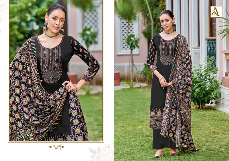 Alok Suits Anaisha Jam Cotton Digital Print Fancy Embroidery Sawrovski Diamond Work Stylish Designer Partywear Salwar Suit