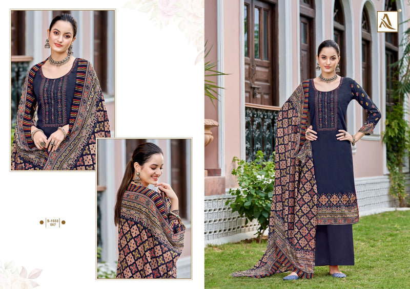 Alok Suits Anaisha Jam Cotton Digital Print Fancy Embroidery Sawrovski Diamond Work Stylish Designer Partywear Salwar Suit