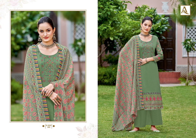 Alok Suits Anaisha Jam Cotton Digital Print Fancy Embroidery Sawrovski Diamond Work Stylish Designer Partywear Salwar Suit