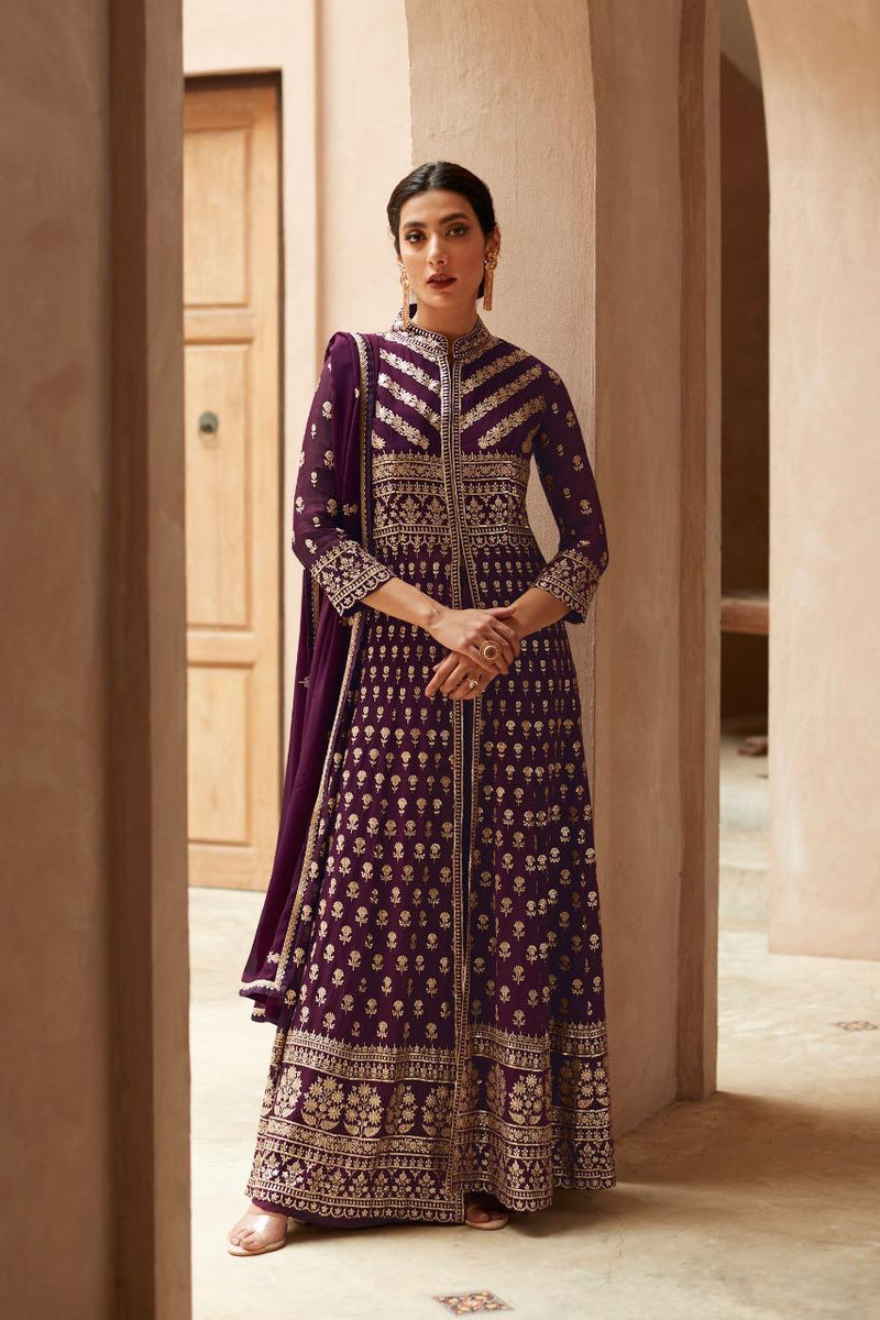 Aashirwad Creation Ananya Georgette Heavy Embroidery Work Fancy Designer Partywear Kurti