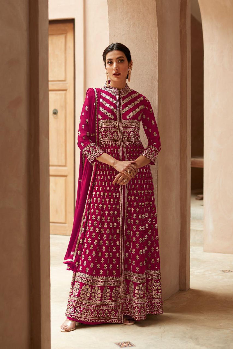Aashirwad Creation Ananya Georgette Heavy Embroidery Work Fancy Designer Partywear Kurti