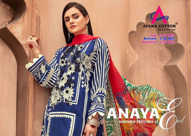 Apna Cotton Anaya Summer Festival 22  Indo Cotton Pakistani Style Printed Festive Wear Salwar Kameez